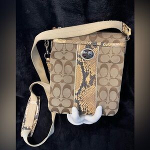 Coach crossbody bag with snake skin details